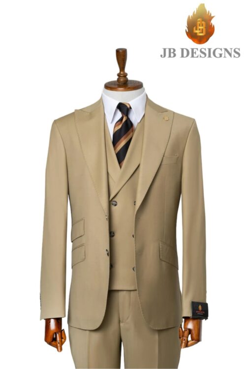 A JB 100% WOOL Khaki Single breasted Suit