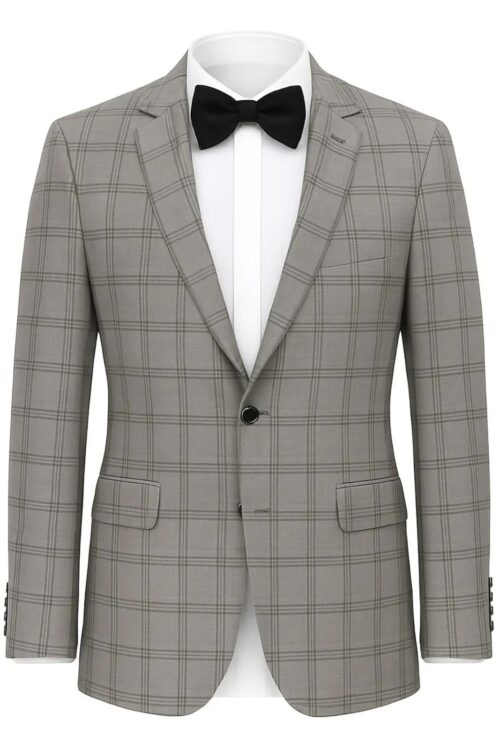 A JB Grey Plaid 3pc Suit Set