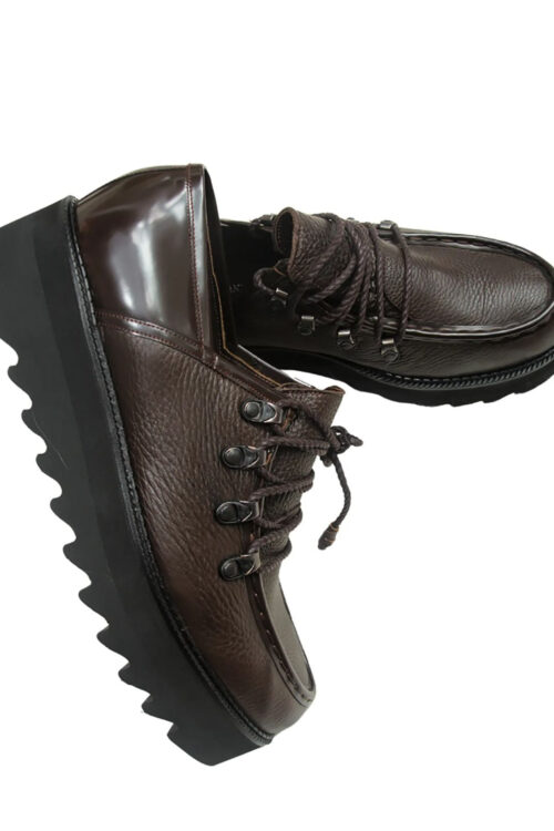 Alberto Guardiani Brown Boots with Chrome Lace Hooks