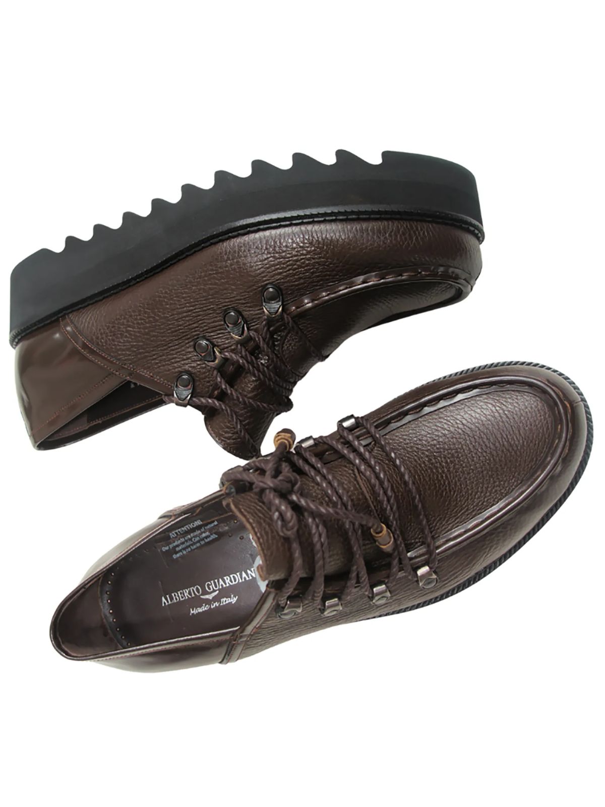Alberto Guardiani Brown Boots with Chrome Lace Hooks - Image 2