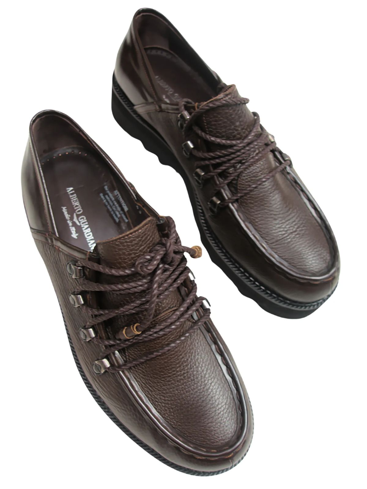 Alberto Guardiani Brown Boots with Chrome Lace Hooks - Image 3