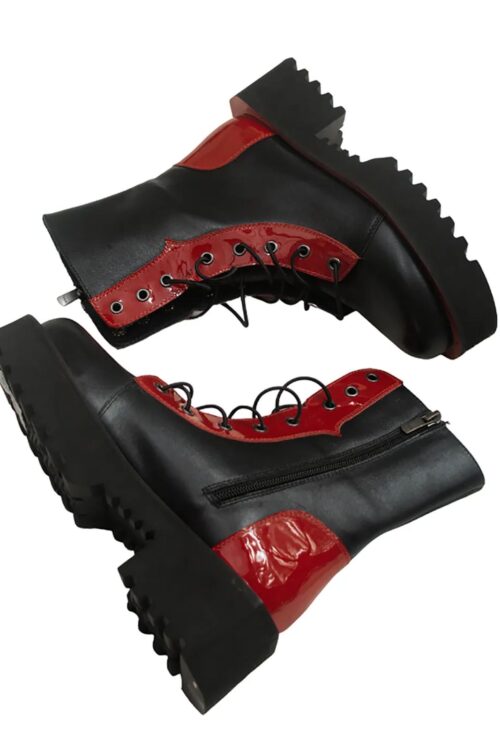 Black and Red leather Boots