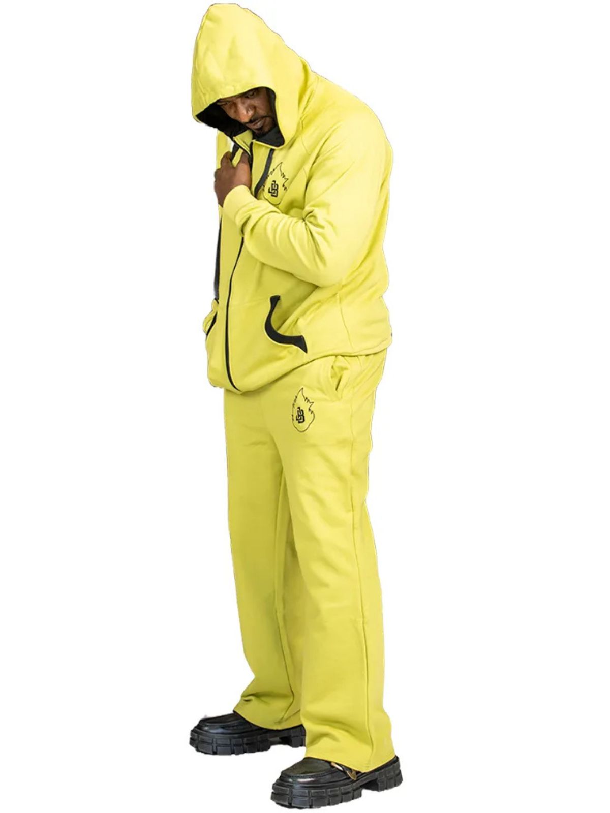 Evaluate the Ultimate Stylish Unisex Lime Green Tracksuit - Image 3