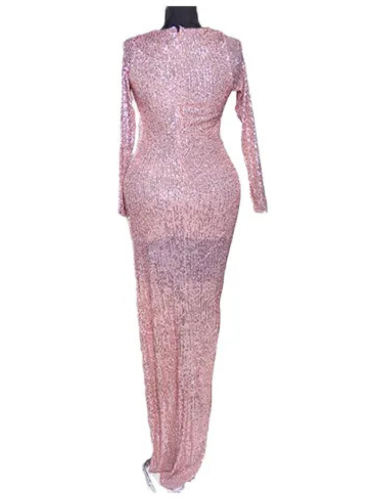 High Neck Cut Out Stretchy Fit Party Dress - Image 3