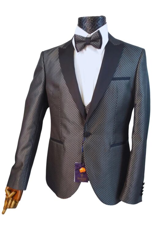 JB Checked Berberine 3 Piece Slim Fit, With Single Breasted Blazer