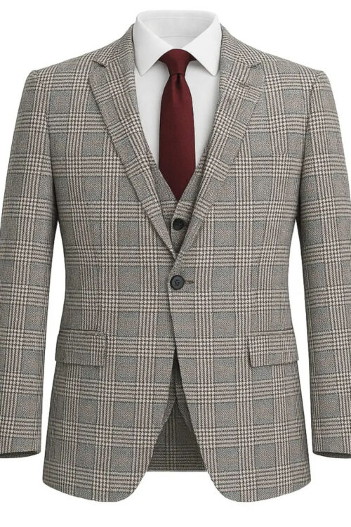 JB Checked Plaid 3pc Suit Sets