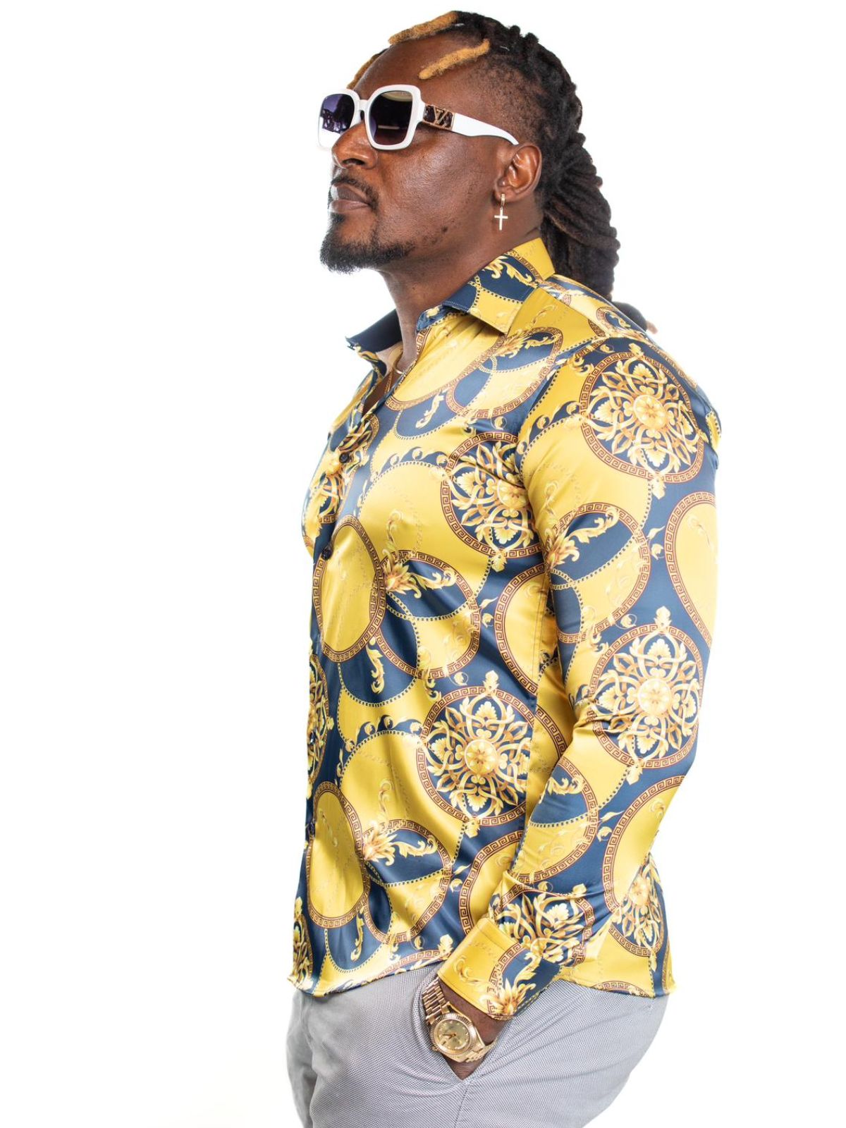JB Designs Gold Empire Silk Shirt - Image 2