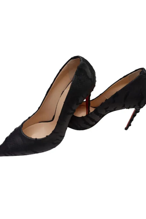 JB Designs Ruffled Leather 4inch High Heels Shoe