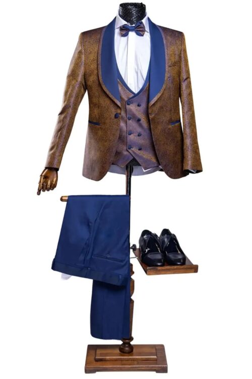 JB Quesste Golden Blue 4pcs Suit Set