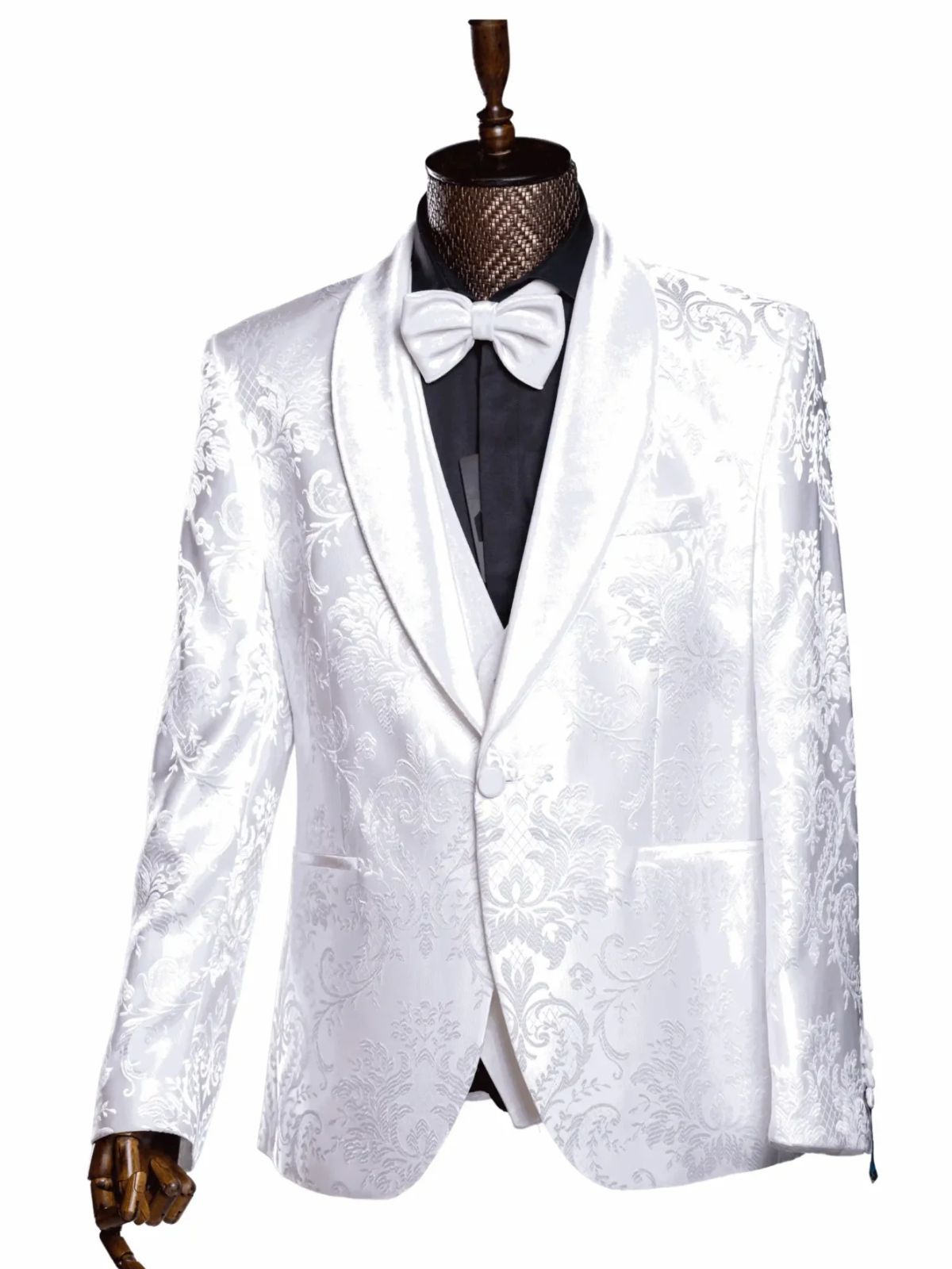 JB Quesste Men’s 3pc Slim Fit With Floral Blazer Wedding Suit - Image 2