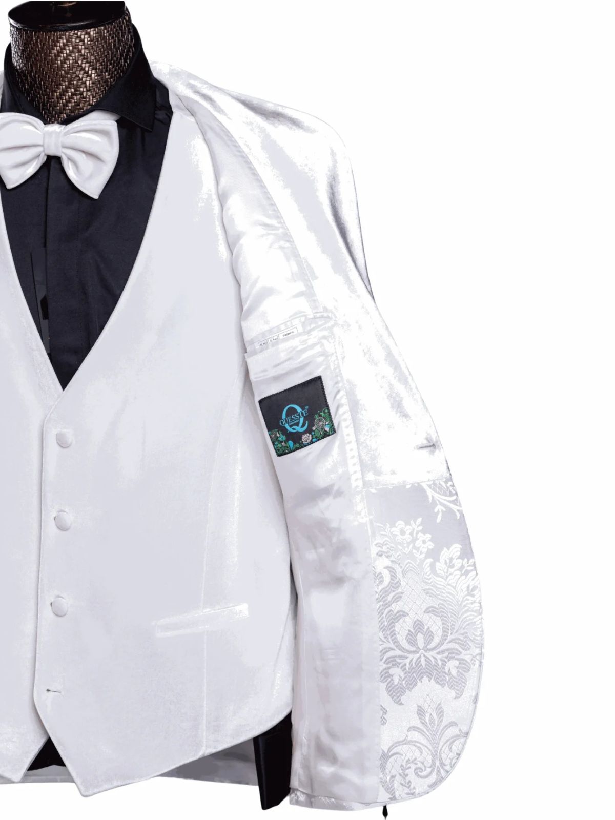 JB Quesste Men’s 3pc Slim Fit With Floral Blazer Wedding Suit - Image 4