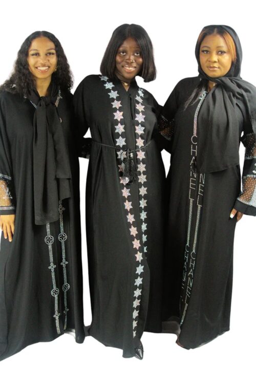 Ladies’ Black Abaya/Agbaya Lightweight Long-sleeved Kaftan Maxi Dress