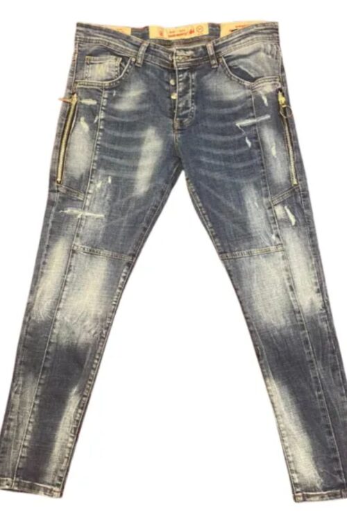 Light Blue Skinny Jeans with Side Zippers