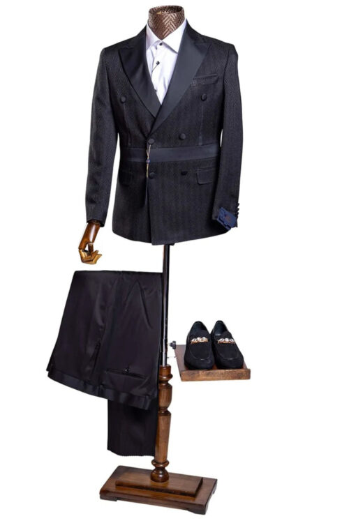 Marco Lorenzo Men’s 2pc Slim Fit Double Breasted Suit Set