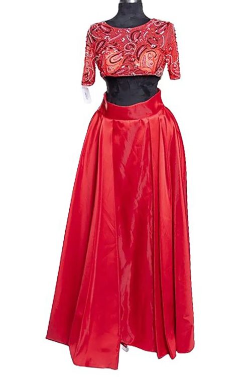 Maxi Skirt and Crop Top Blouse Party Cocktails