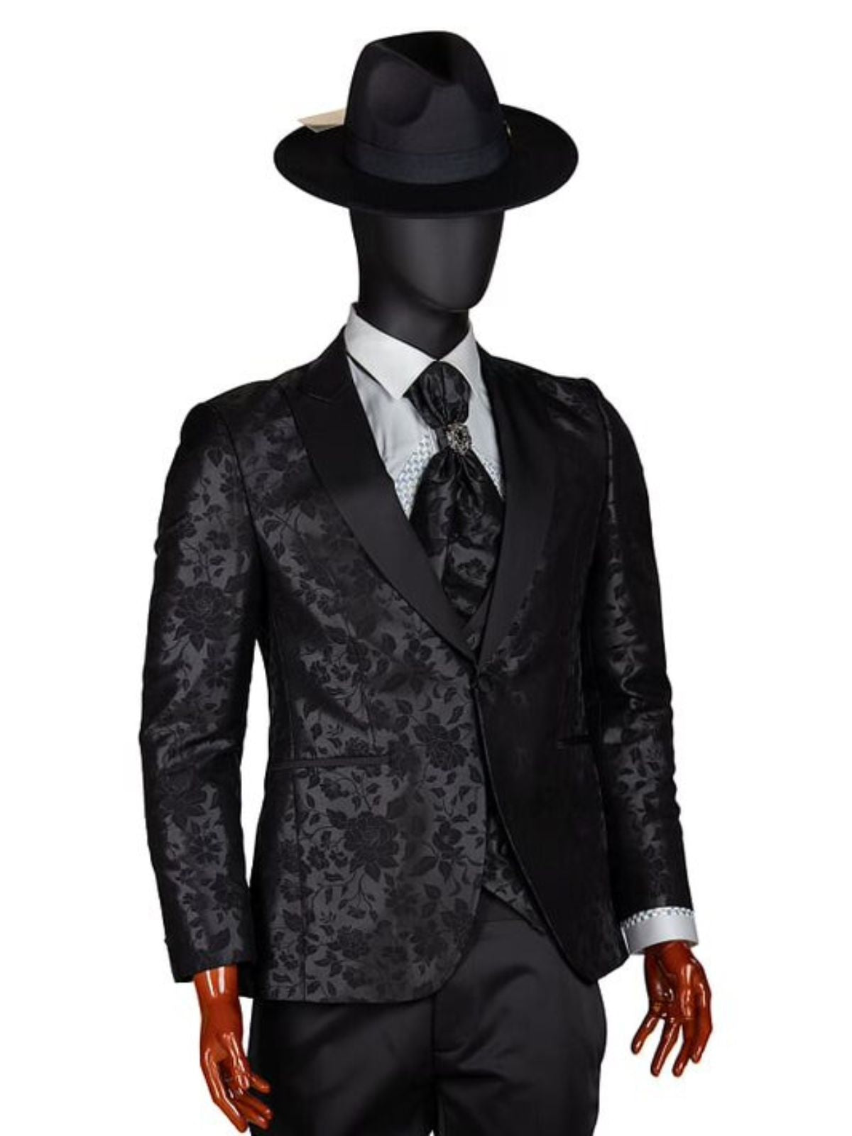 Quesste Men’s 4pc Flowery Slim Fit Suit Set - Image 3