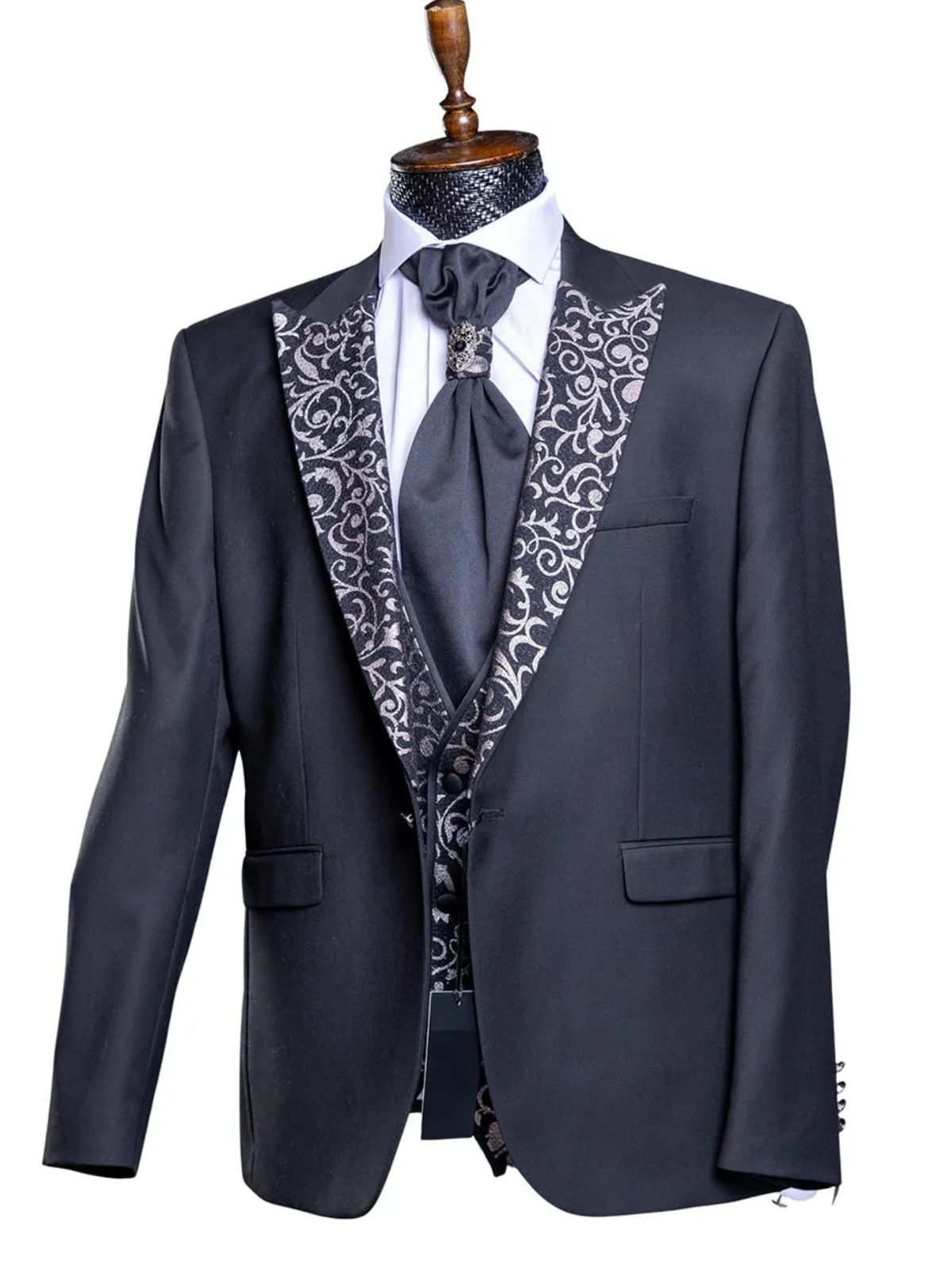 Quesste Men’s 4pcs Slim Fit Suit Set with Floral vest - Image 2