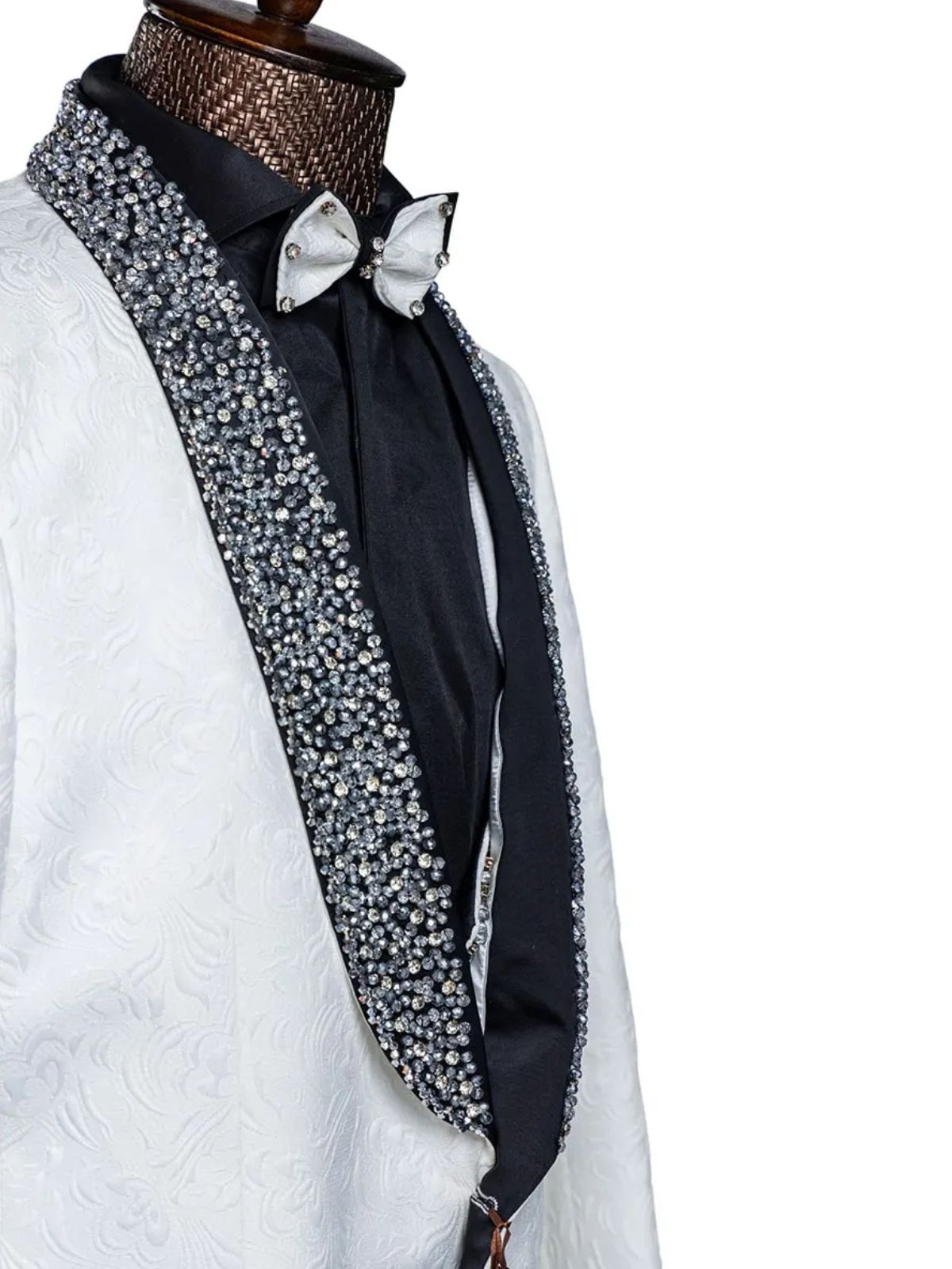 Rabin Men’s 3pc Slim Fit Stylish Beaded Collar Wedding Suit - Image 3