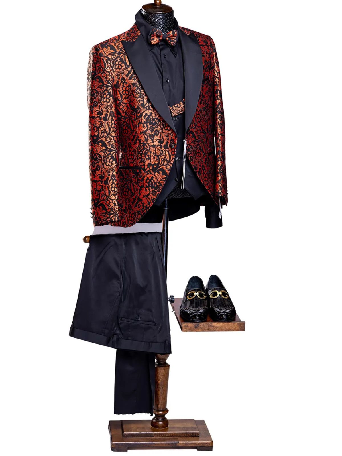 Rabin Men’s 3pc Slim Fit Stylish Flowery Patterned Blazer Suit Set - Image 2