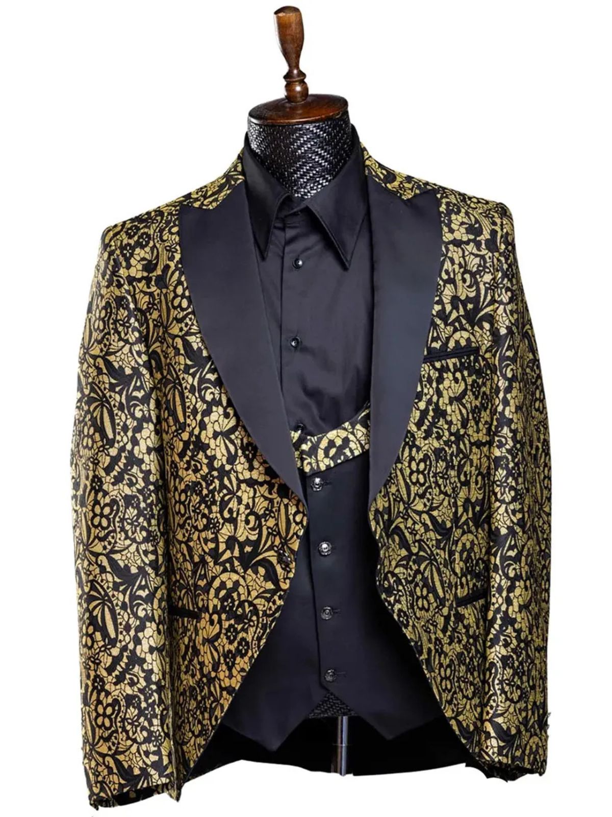 Rabin Men’s 3pc Slim Fit Stylish Flowery Patterned Blazer Suit Set - Image 3