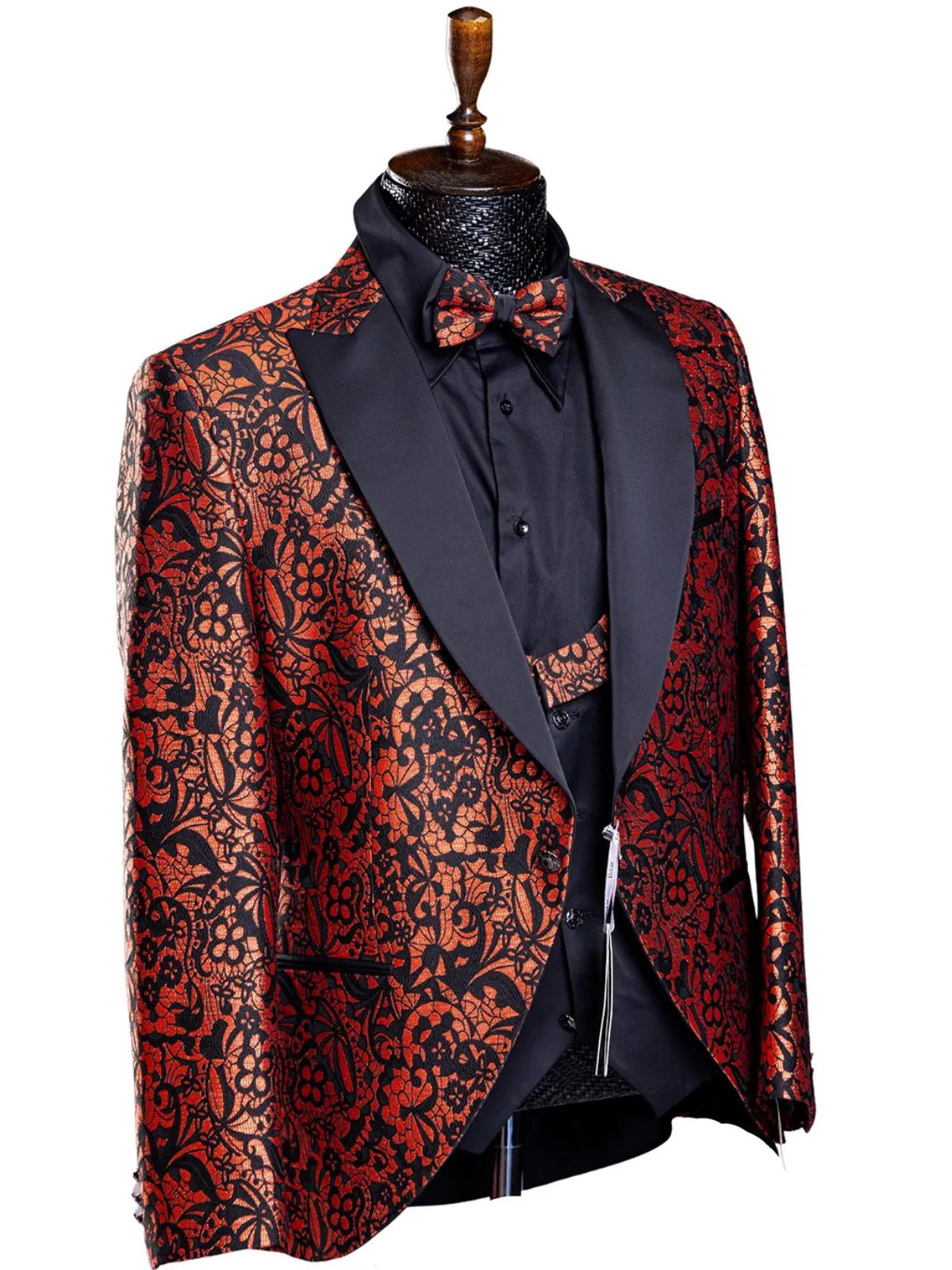 Rabin Men’s 3pc Slim Fit Stylish Flowery Patterned Blazer Suit Set - Image 4