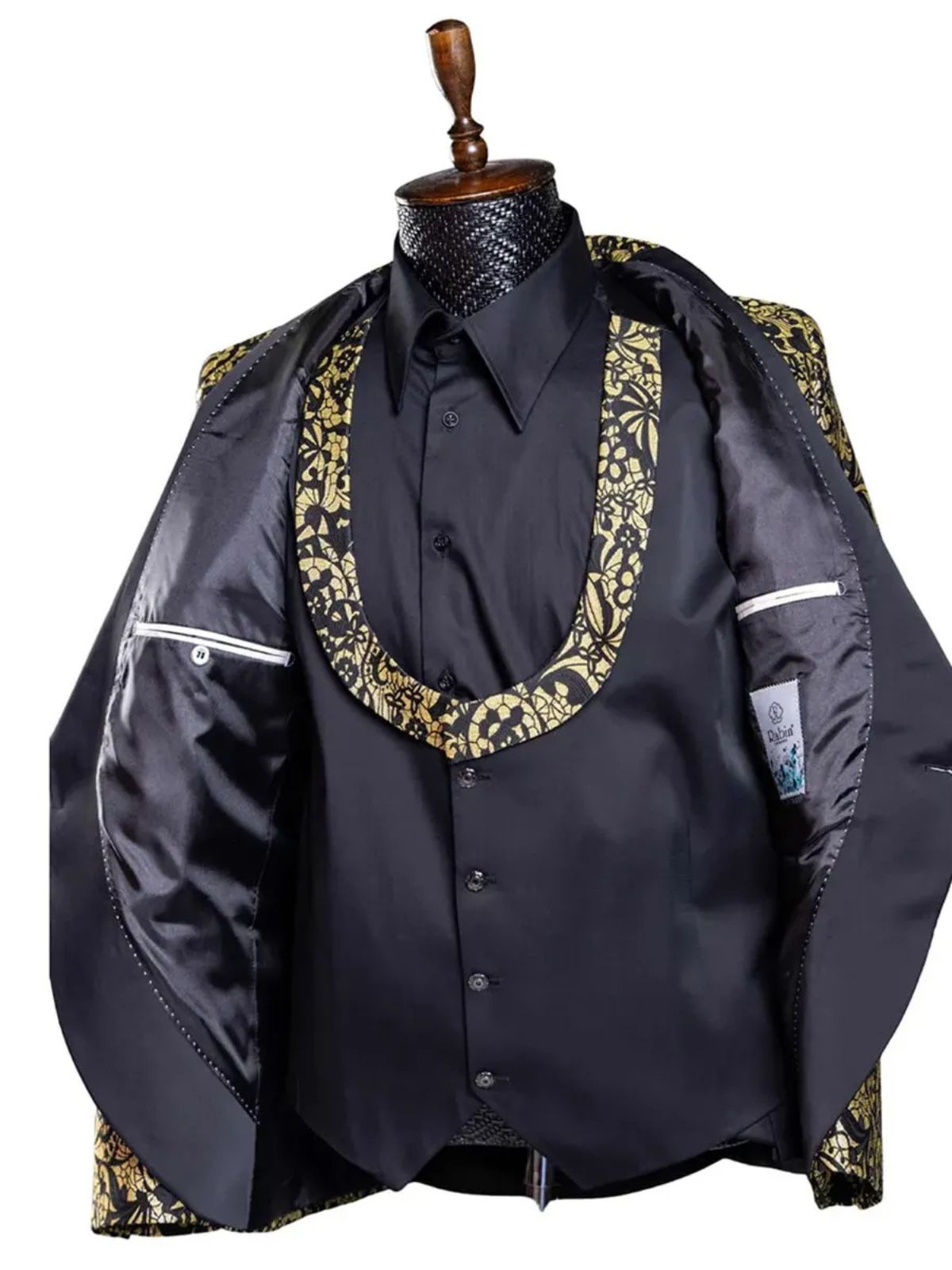Rabin Men’s 3pc Slim Fit Stylish Flowery Patterned Blazer Suit Set - Image 6