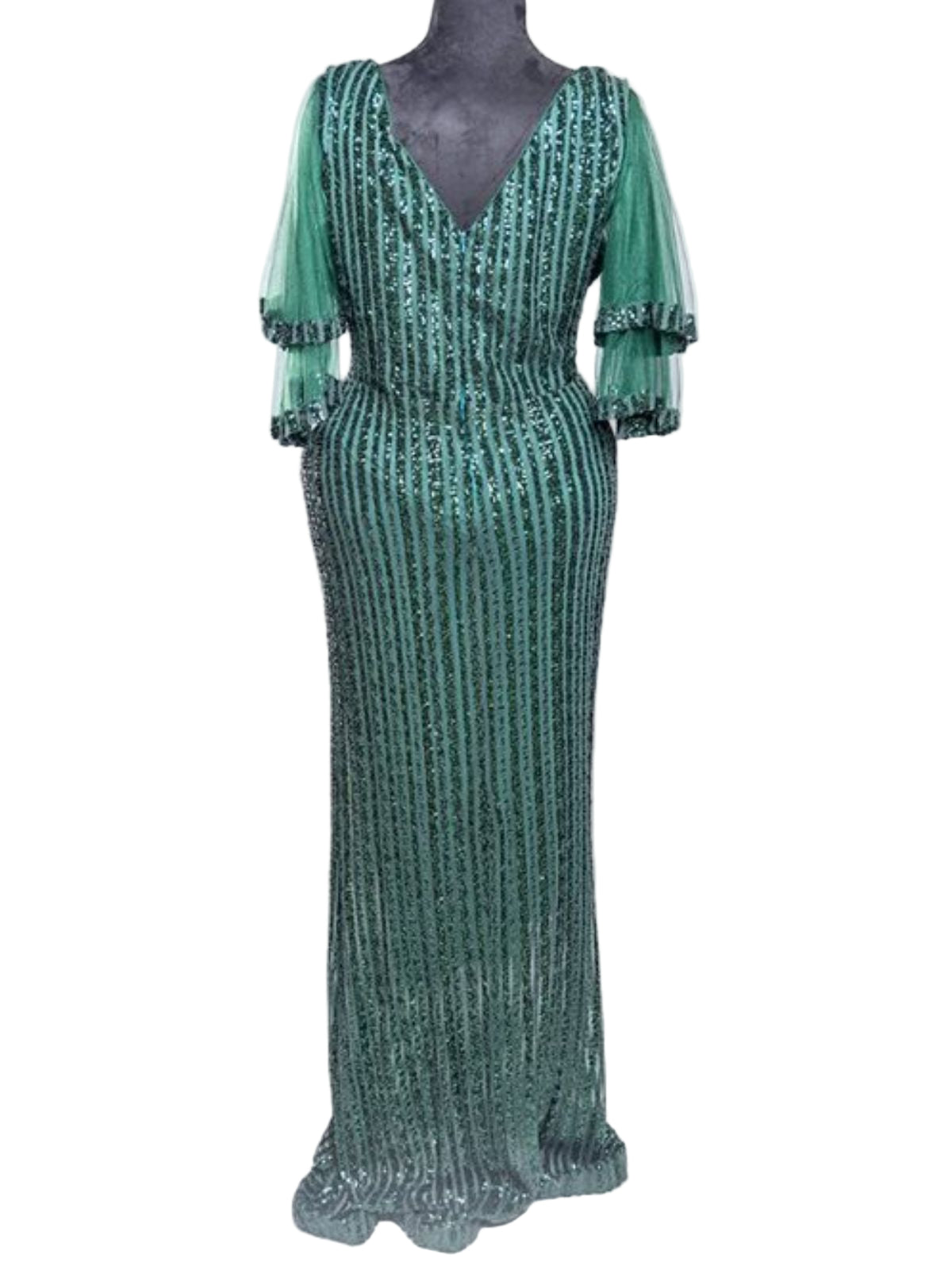 Sequenced Sequin Party Dress with Layered Sleeves - Image 5