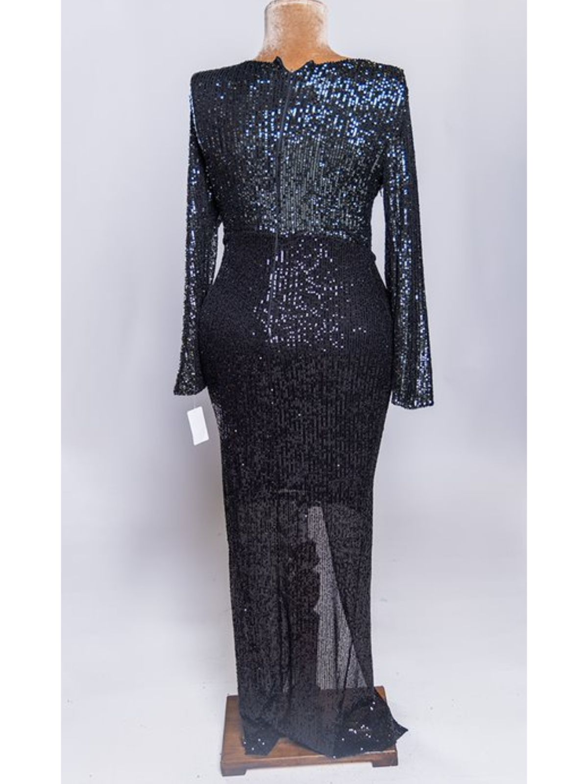 Sequin Front Slit Long Sleeve Party Dress - Image 2