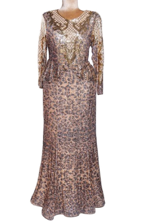 Sequin Stretchy Fit Long Sleeve Party Prom Anniversary Dress