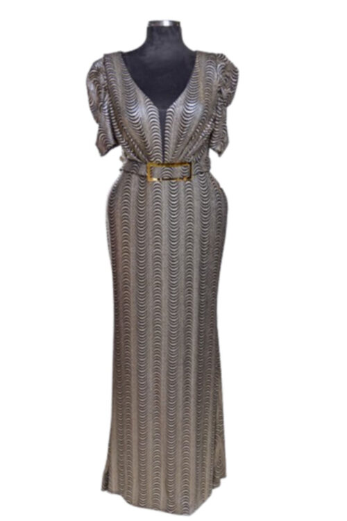 Silver Lining Stretchy Fit Floor Length Dress
