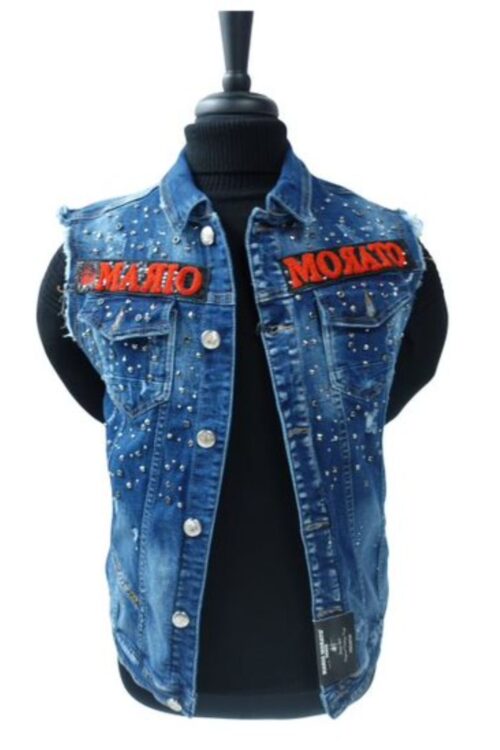 Sleeveless Punk Denim Vest Jackets Motorcycle Trucker Jean Jackets