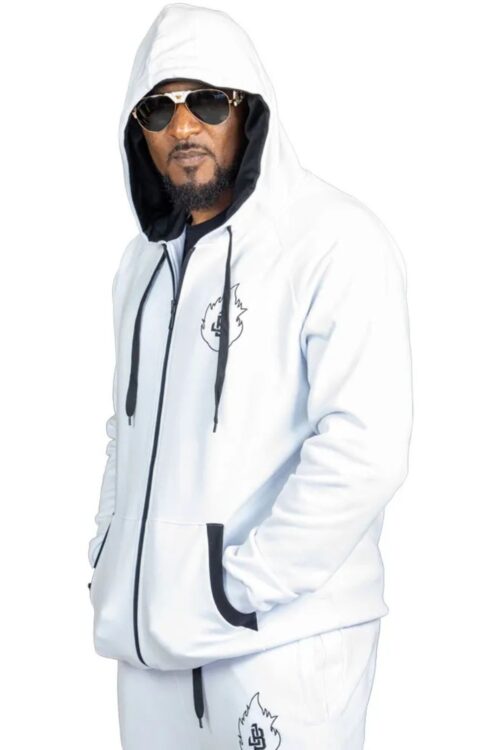Stylish Unisex White Cotton Tracksuit with White JB logo