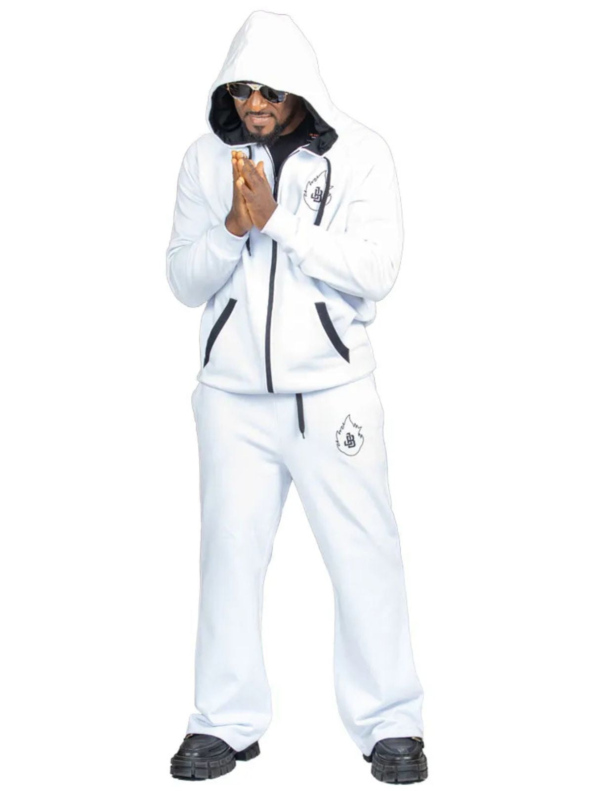 Stylish Unisex White Cotton Tracksuit with White JB logo - Image 2