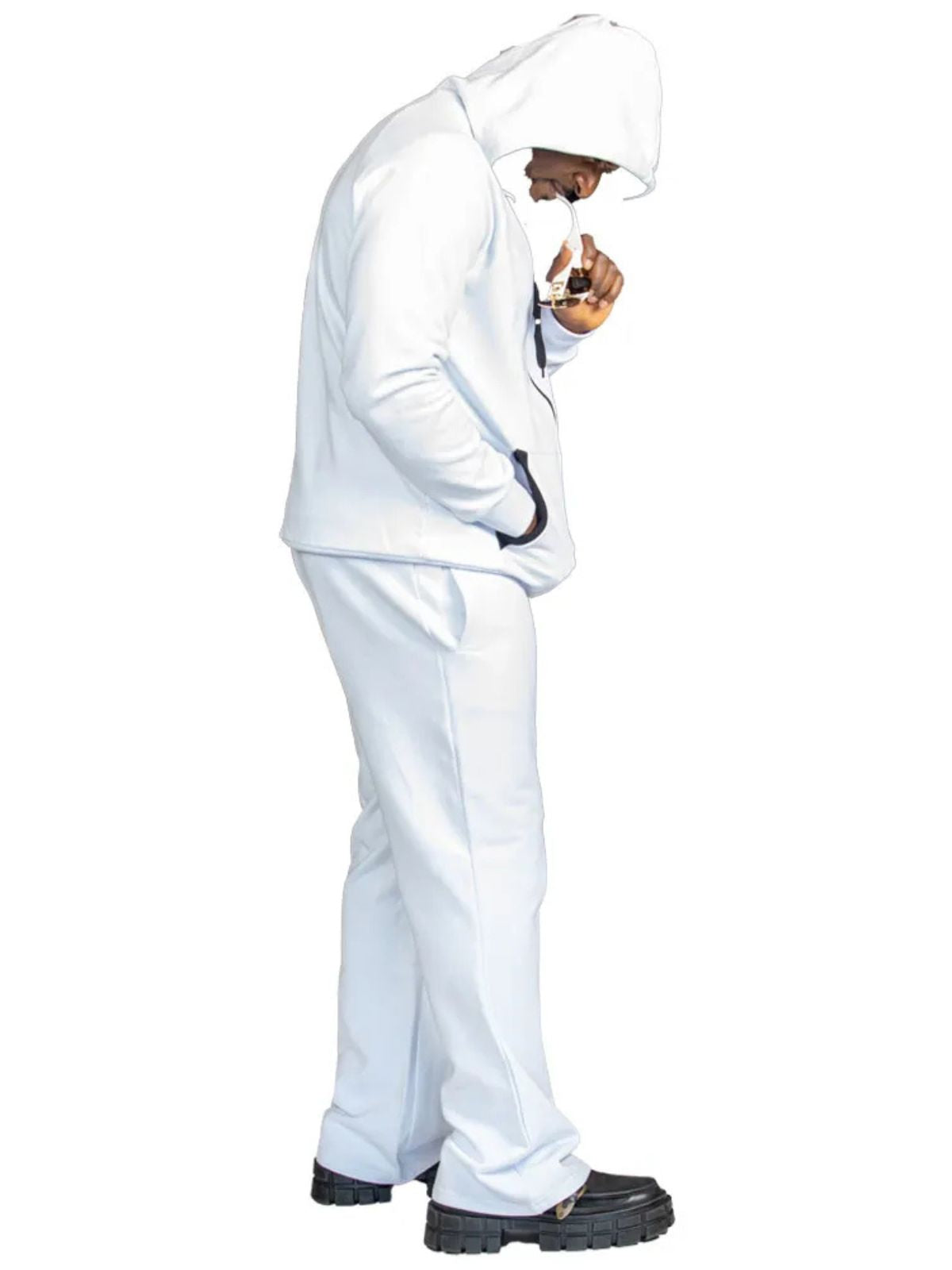 Stylish Unisex White Cotton Tracksuit with White JB logo - Image 3