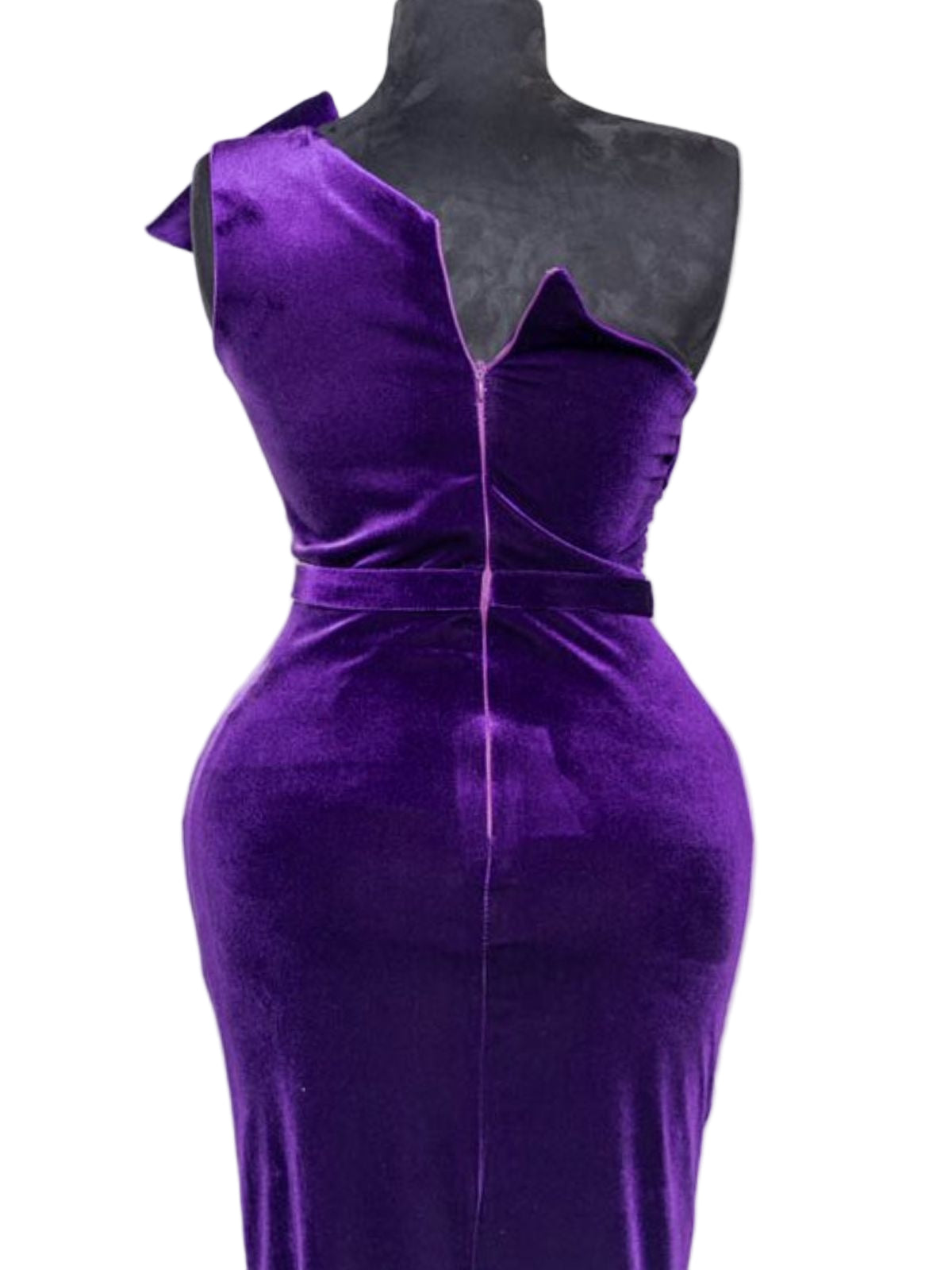 Velvet Stretchy Fit Bridesmaid Party Dress - Image 3