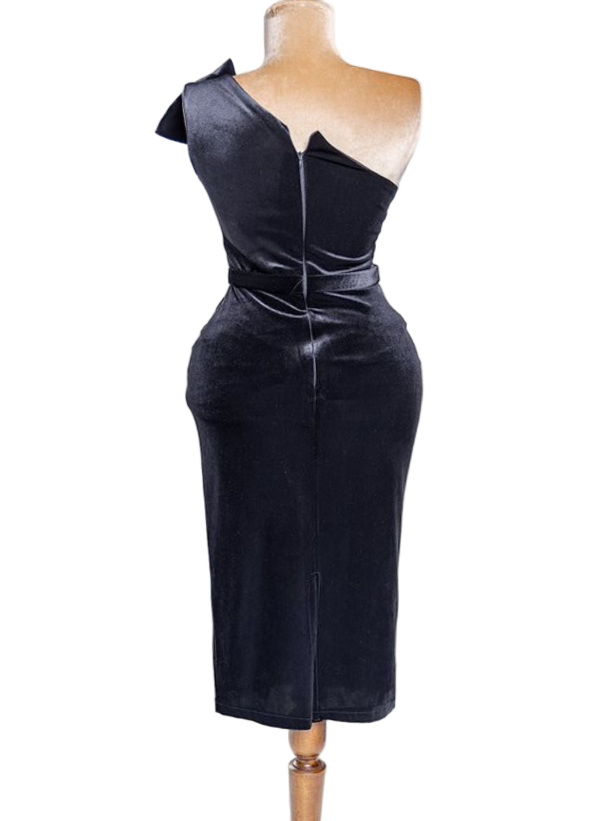Velvet Stretchy Fit Bridesmaid Party Dress - Image 4
